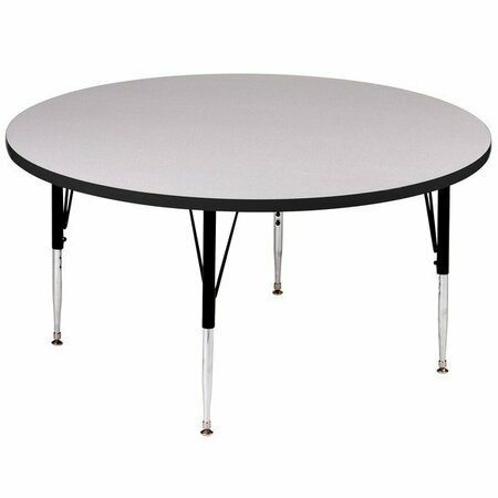 CORRELL 48'' Round 19'' - 29'' Gray Granite Adjustable Height High-Pressure Top Activity Table 384A48RND15